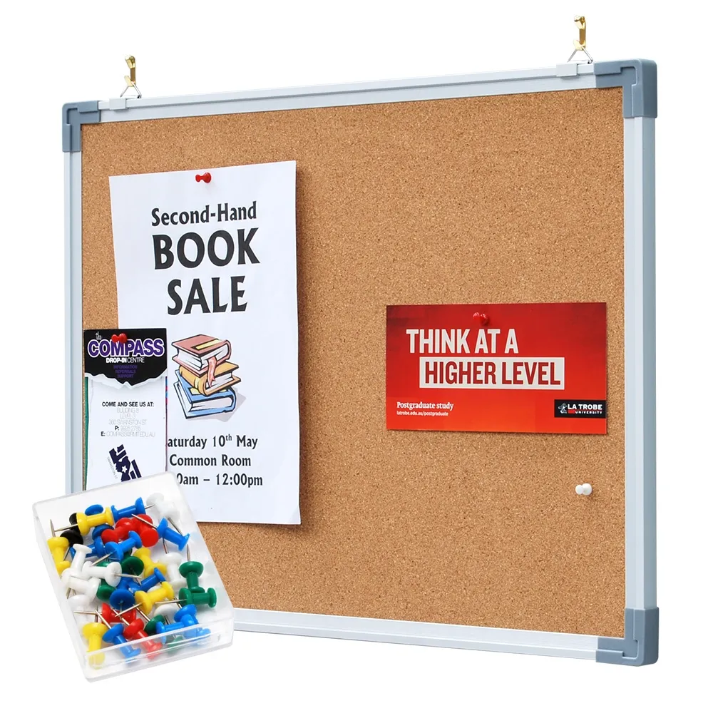 CORK BOARD 450 x 600mm WITH 30 PINS PACK