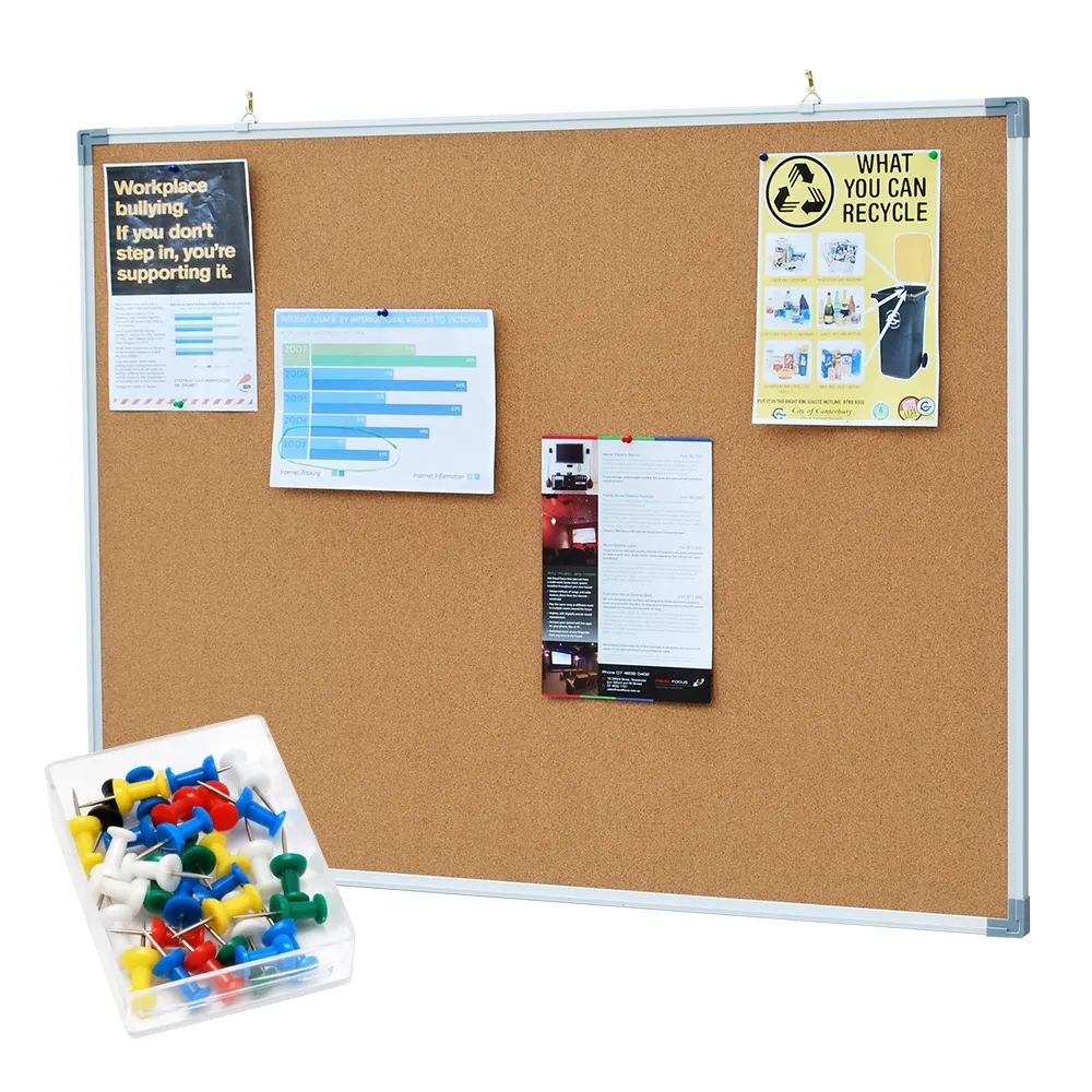CORK BOARD 900 x 1200mm WITH 30 PINS PACK