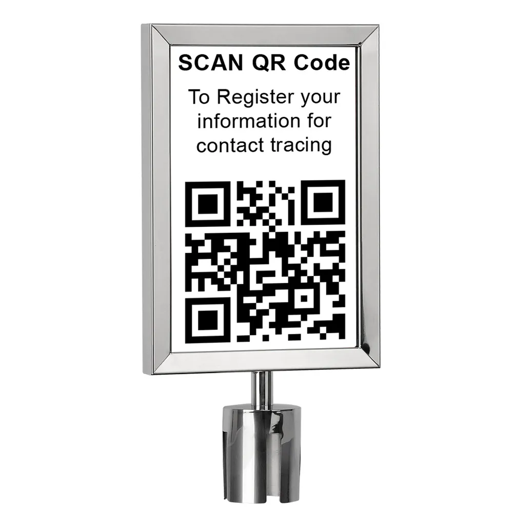 Silver Retractable Sign Holder