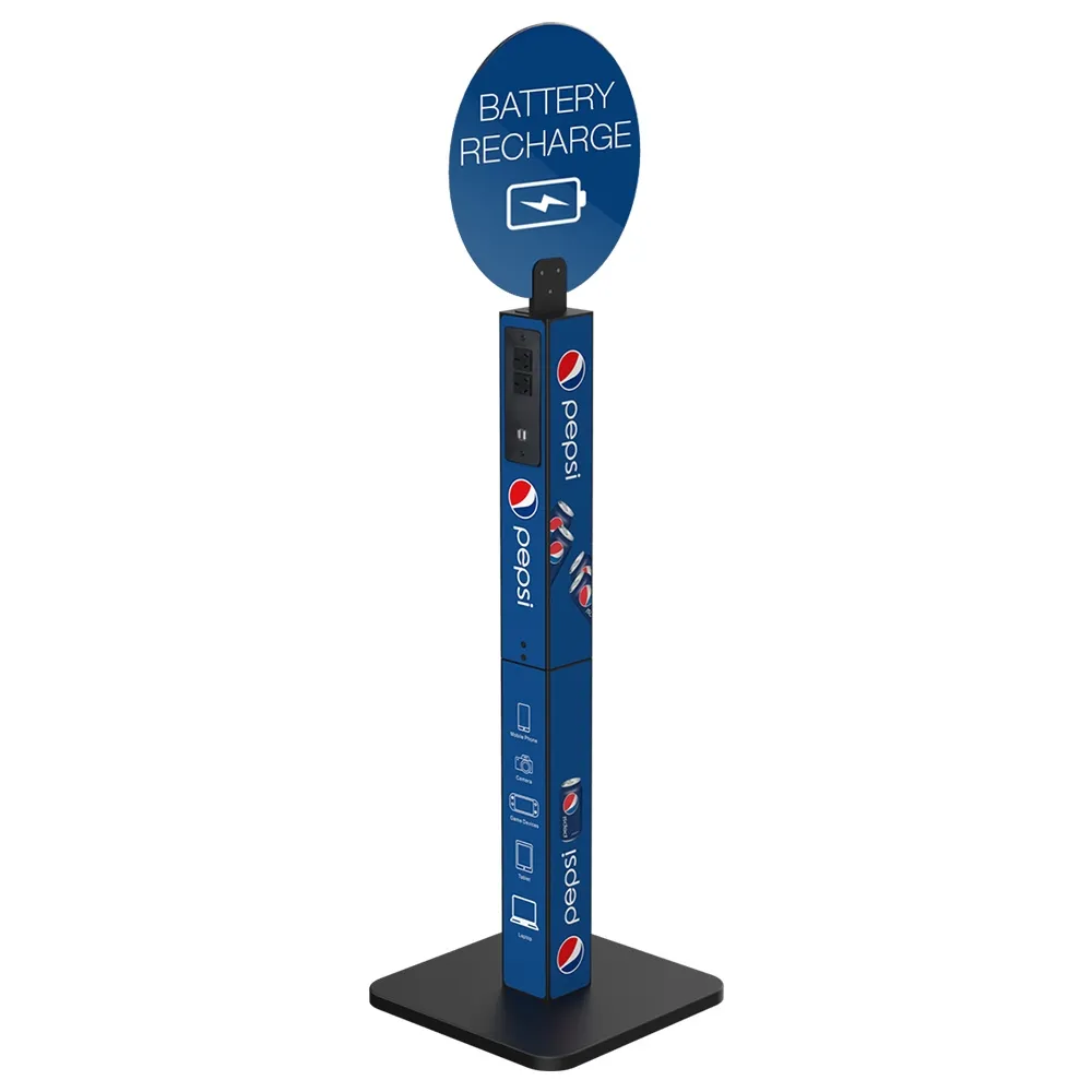 Mobile Device Charging Kiosk with Custom Print