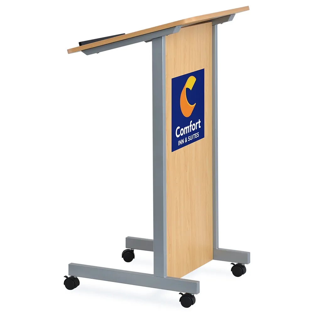 Wooden Podium on Wheels