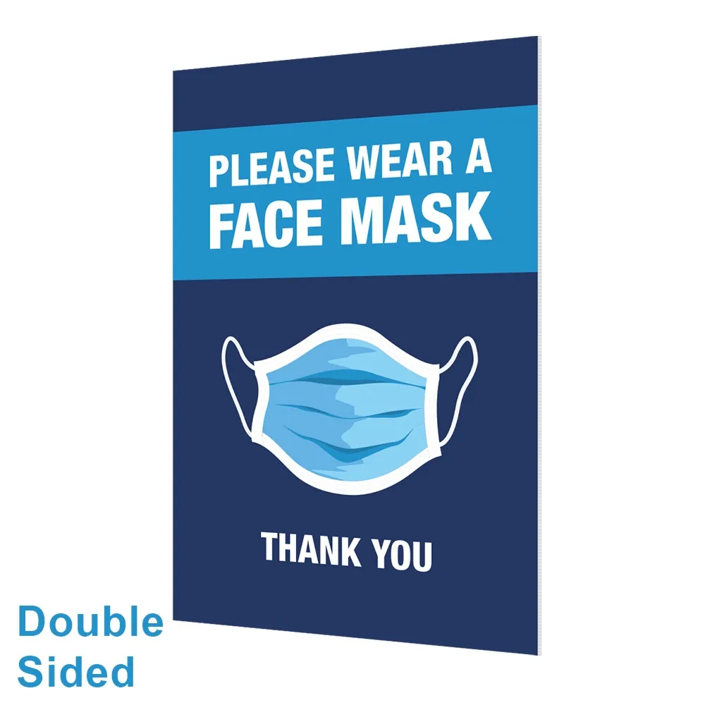 Doubled Sided Face Mask Corflute Sign